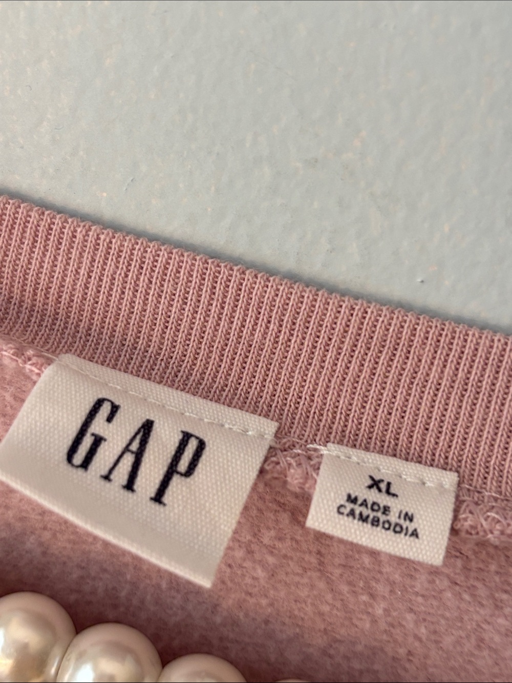 GAP Dusty Rose Sweatshirt with Gold Logo - Picture 3 of 6